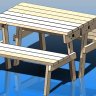 Стол и скамейки для пикника - Чертежи в формате SLDPRT / SLDASM