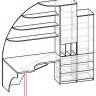 Эргономичный стол с полками + шкаф-стеллаж (чертеж)