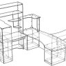 Рабочее место руководителя (3D модель и чертеж Базис-мебельщик)