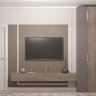 Шкаф-гардероб + подвесная ТВ тумба под телевизор