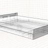 Парящая двуспальная кровать c матрацем 2000*1600 (PRO100)