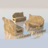 Параметрическая скамья волной из фанеры - макет для ЧПУ