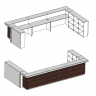 Набор офисной мебели для многофункционального центра (чертежи и модели bCAD)