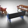 Складной уличный стол с лавками трансформер в скамью - чертежи в SolidWorks