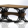Деревянный стол на металлическом каркасе в SolidWorks