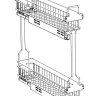 Корзина выдвижная нижняя 150мм, Hettich Quadro, Inoxa для Базис-мебельщик