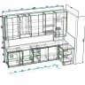 Кухня с газовым котлом в шкафу - чертеж, модель Базис-мебельщик
